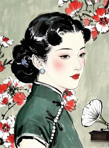 Chinese Cheongsam Womans Vintage Painting，Für Adult Family Stress Relief Plakats Puzzle Toys ，Wand Kunst Dekoration ，Puzzle 1000 Teile Wn381Zk von RUIYANMQ
