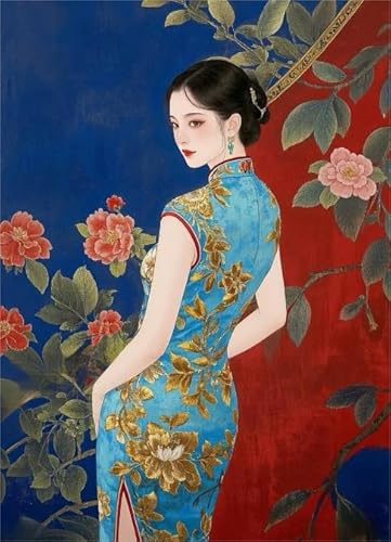 Chinese Cheongsam Womans Vintage Painting，Für Adult Family Stress Relief Plakats Puzzle Toys ，Wand Kunst Dekoration ，Puzzle 1000 Teile Wn382Zk von RUIYANMQ