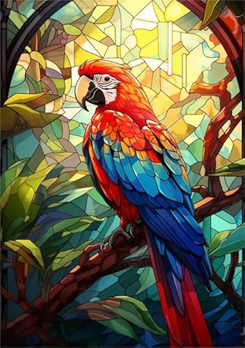 Colour Puzzle, Parrotss Birds Animal Bild Painting ，Für Erwachsene Personalisiert Herausforderung Spielzeug ，Wand Kunst Dekoration ，1000 Teile Puzzles Wn286Zk von RUIYANMQ