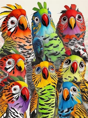Colour Puzzle, Parrotss Birds Animal Bild Painting ，Für Erwachsene Personalisiert Herausforderung Spielzeug ，Wand Kunst Dekoration ，1000 Teile Puzzles Wn287Zk von RUIYANMQ