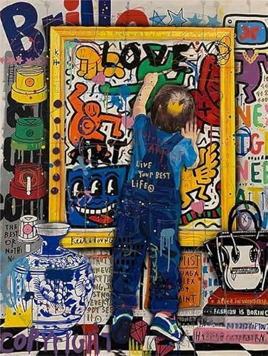Colourful Puzzle ，Für Erwachsene Stress Relief Spiel Kunst Bild ，1000 Teile Puzzle ，Banksyss Street Art Graffiti ，Familien Spiele Zur Stressreduzierung Wn135Zk von RUIYANMQ