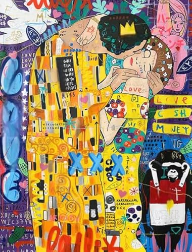 Colourful Puzzle ，Für Erwachsene Stress Relief Spiel Kunst Bild ，1000 Teile Puzzle ，Banksyss Street Art Graffiti ，Familien Spiele Zur Stressreduzierung Wn136Zk von RUIYANMQ