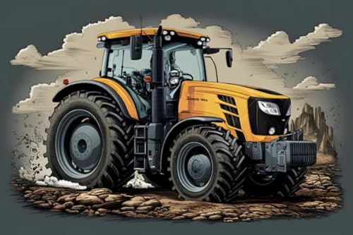 Farm Scenery Tractors Plakate - Puzzle 1000 Teile - Lernspielzeug Für Adult - Spiele Zum Stressabbau In Der Familie - Erwachsene Puzzles Challenge Game Wd01Zt von RUIYANMQ
