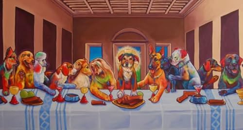 Last Suppers Dog Animal Poster - Puzzle 1000 Teile - Abstrakte Kunst Puzzle - Memory Spiele Für Erwachsene - Familie Stress Relief Spielzeug Yq29Zy von RUIYANMQ