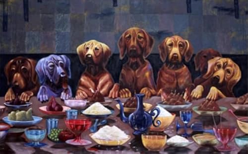 Last Suppers Dog Animal Poster - Puzzle 1000 Teile - Abstrakte Kunst Puzzle - Memory Spiele Für Erwachsene - Familie Stress Relief Spielzeug Yq30Zy von RUIYANMQ
