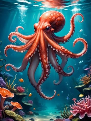 Puzzle 1000 Teile,Art Octopuss Sea Animals Abstrakte Kunst Flowers,Erwachsene Challenge Game, Lernspielzeug Für Kinder,Puzzles Für Ältere Erwachsene Yq381Zy von RUIYANMQ