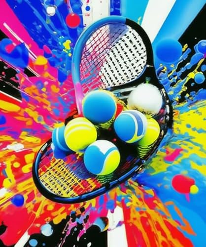 Puzzle 1000 Teile - Abstract Tennis Painting - Buntes Puzzle - Spiele Zum Stressabbau In Der Familie - Erwachsene Challenge Toys Wd01Zt von RUIYANMQ