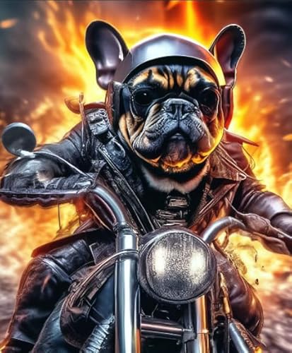 Puzzle 1000 Teile - Bulldogs Dogs Motoss Abstract Painting - Für Adult Family Stress Relief Toys - Familie Spaß Herausforderung Spielzeug Wn289Zk von RUIYANMQ
