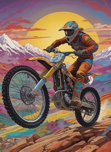 Puzzle 1000 Teile - Buntes Motoss Plakate - Abstrakte Kunst Puzzles - Familie Spaß Herausforderung Spielzeug - Adult Personalisiertes Herausforderungs Spielzeug Wd01Zt von RUIYANMQ