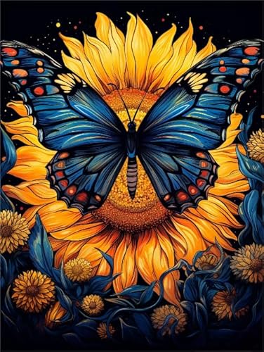Puzzle 1000 Teile - Butterflys and Sunflowerss Art Bilder - Colour Puzzle - Heim-Dekoration - Ältere Menschen Gedächtnis Kognitions Spiele Wn272Zk von RUIYANMQ
