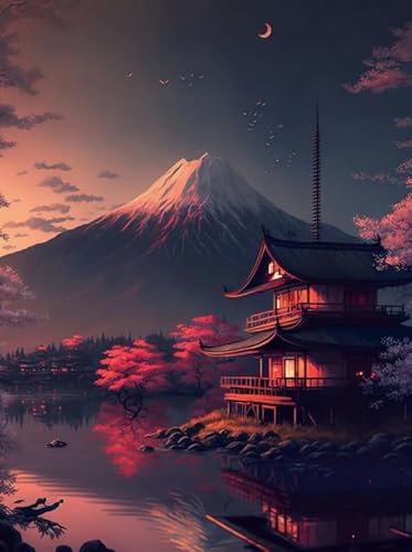 Puzzle 1000 Teile - Japanese Scenery Ölgemälde - Buntes Puzzle - Familie Spaß Herausforderung Spielzeug - Adult Personalisiertes Herausforderungs Spielzeug Wd01Zt von RUIYANMQ