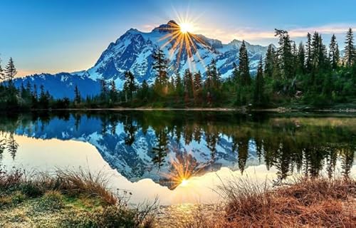 Puzzle 1000 Teile - Mountains Travel Scenery - Fun Personalisiertes Puzzle-Spielzeug Für Erwachsene - Familienspaß Schwierige Herausforderung Spielzeug Wd01Zt von RUIYANMQ