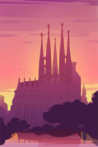 Puzzles 1000 Teile,Barcelonas City Scape Travel Art Illustrations,Familien Spiele Zur Stressreduzierung,Gedächtnis Kognition Puzzle Spiele Yq289Zy von RUIYANMQ