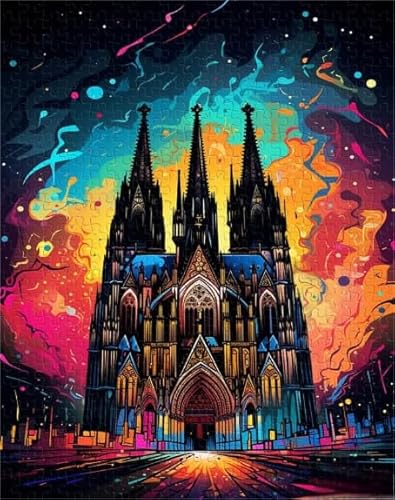 Puzzles 1000 Teile - Abstract Castless Poster - Colourful Puzzle - Memory Challenge Spiele Für Erwachsene - Familie Stress Relief Spielzeug Yq43Zy von RUIYANMQ