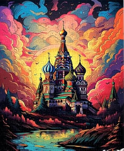 Puzzles 1000 Teile - Abstract Castless Poster - Colourful Puzzle - Memory Challenge Spiele Für Erwachsene - Familie Stress Relief Spielzeug Yq44Zy von RUIYANMQ