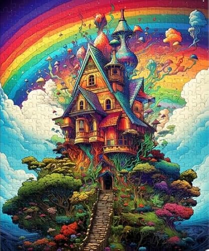 Puzzles 1000 Teile - Abstract Castless Poster - Colourful Puzzle - Memory Challenge Spiele Für Erwachsene - Familie Stress Relief Spielzeug Yq46Zy von RUIYANMQ