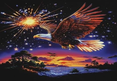 Puzzles 1000 Teile - Animal Eagless Painting - Ältere Menschen Gedächtnis Kognitions Spiele - Erwachsene Spaß Herausforderung Spielzeug - Familienspaß Schwierige Herausforderung Spielzeug Wd01Zt von RUIYANMQ