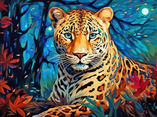 Puzzles 1000 Teile - Animal Leopards Painting - Buntes Puzzle - Adult Personalisiertes Puzzle-Spielzeug Für Erwachsene - Familie Spaß Herausforderung Spielzeug Wd01Zt von RUIYANMQ