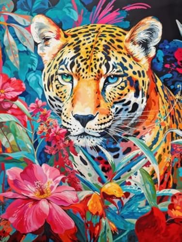 Puzzles 1000 Teile - Animal Leopards Painting - Buntes Puzzle - Adult Personalisiertes Puzzle-Spielzeug Für Erwachsene - Familie Spaß Herausforderung Spielzeug Wd01Zt von RUIYANMQ