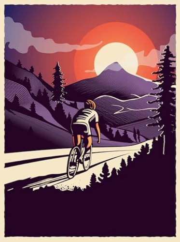 Puzzles 1000 Teile - Buntes Cyclings Painting - Abstrakte Kunst Puzzle - Lernspiele Für Erwachsene - Personalisiertes Herausforderungs Spielzeug Wd01Zt von RUIYANMQ