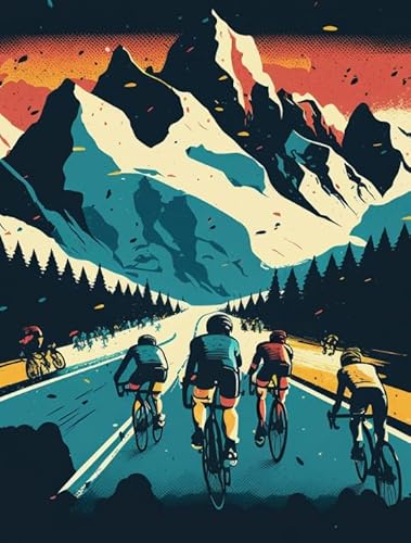 Puzzles 1000 Teile - Buntes Cyclings Painting - Abstrakte Kunst Puzzle - Lernspiele Für Erwachsene - Personalisiertes Herausforderungs Spielzeug Wd01Zt von RUIYANMQ