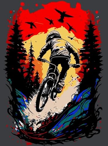 Puzzles 1000 Teile - Buntes Cyclings Painting - Abstrakte Kunst Puzzle - Lernspiele Für Erwachsene - Personalisiertes Herausforderungs Spielzeug Wd01Zt von RUIYANMQ