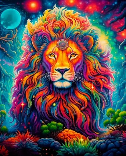 Puzzles 1000 Teile - Buntes Lionss Painting - Abstrakte Kunst Puzzle - Lernspiele Für Erwachsene - Personalisiertes Herausforderungs Spielzeug Wd01Zt von RUIYANMQ