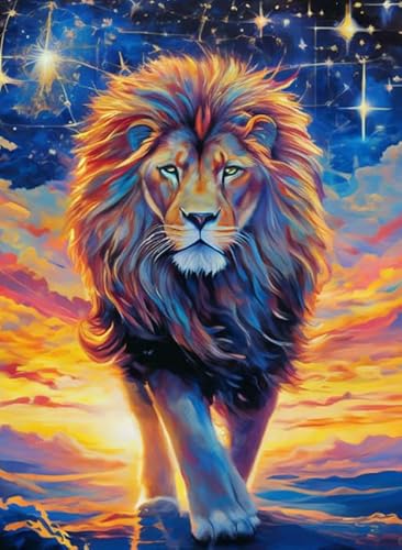 Puzzles 1000 Teile - Buntes Lionss Painting - Abstrakte Kunst Puzzle - Lernspiele Für Erwachsene - Personalisiertes Herausforderungs Spielzeug Wd01Zt von RUIYANMQ