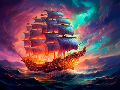 Puzzles 1000 Teile - Buntes Shipss Plakate - Memory Challenge Spiele Für Erwachsene - Familie Stress Relief Spielzeug - Wand Kunst Dekoration Wd01Zt von RUIYANMQ