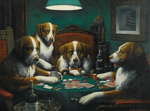 Puzzles 1000 Teile - Dogs Playing Pokers Plakate - Abstrakte Kunst Puzzle,Lernspiele Für Erwachsene - Personalisiertes Aufforderungs Spielzeug Yq250Zy von RUIYANMQ