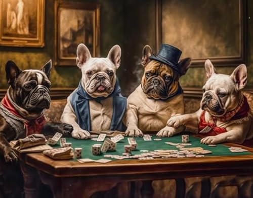 Puzzles 1000 Teile - Dogs Playing Pokers Plakate - Abstrakte Kunst Puzzle,Lernspiele Für Erwachsene - Personalisiertes Aufforderungs Spielzeug Yq251Zy von RUIYANMQ