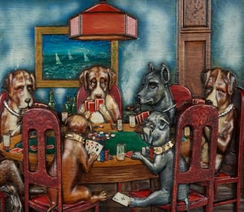 Puzzles 1000 Teile - Dogs Playing Pokers Plakate - Abstrakte Kunst Puzzle,Lernspiele Für Erwachsene - Personalisiertes Aufforderungs Spielzeug Yq253Zy von RUIYANMQ