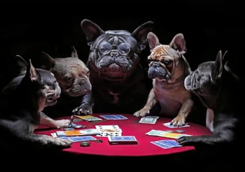 Puzzles 1000 Teile - Dogs Playing Pokers Plakate - Abstrakte Kunst Puzzle,Lernspiele Für Erwachsene - Personalisiertes Aufforderungs Spielzeug Yq255Zy von RUIYANMQ