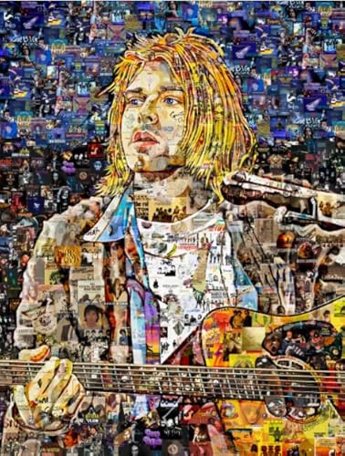 Puzzles 1000 Teile - Singers Guitarist Cobains Plakate - Abstract Puzzle - Wand Kunst Dekoration - Erwachsene Puzzle Challenge Spiel Yq88Zy von RUIYANMQ
