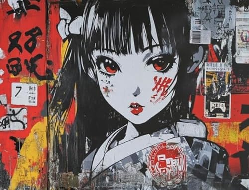 Puzzles 1000 Teile - Street Kunst Graffiti Anime Girlss Plakate - Buntes Puzzle - Adult Personalisiertes Puzzle-Spielzeug Für Erwachsene - Familie Stress Relief Spielzeug Wd01Zt von RUIYANMQ