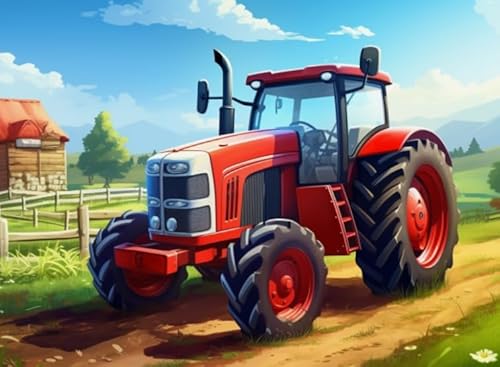 RUIYANMQ 1000 Pieces,Buntes Puzzle,Puzzle Gifts,Tractors Farm Landscape Oil Painting,Spiele Zur Stressreduzierung Für Die Ganze Familie,Lustiges Herausforderungs Spiel Für Erwachsene Dx36Zp von RUIYANMQ
