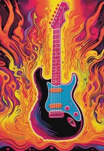 RUIYANMQ 1000 Pieces,Buntes Puzzle,Unregelmäßiges Puzzle Gifts,Abstract Guitars Posters,Herausforderungs Spielzeug Für Die Ganze Familie,Memory-Spiel Für Senioren,Wall Art Dx63Zp von RUIYANMQ