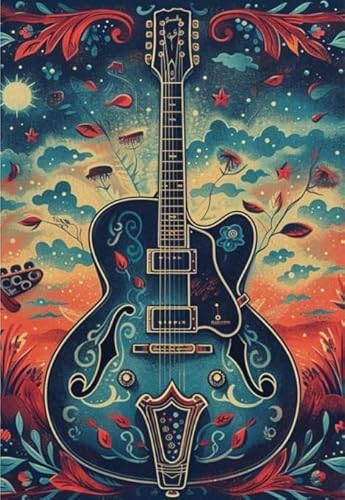 RUIYANMQ 1000 Pieces,Buntes Puzzle,Unregelmäßiges Puzzle Gifts,Abstract Guitars Posters,Herausforderungs Spielzeug Für Die Ganze Familie,Memory-Spiel Für Senioren,Wall Art Dx64Zp von RUIYANMQ