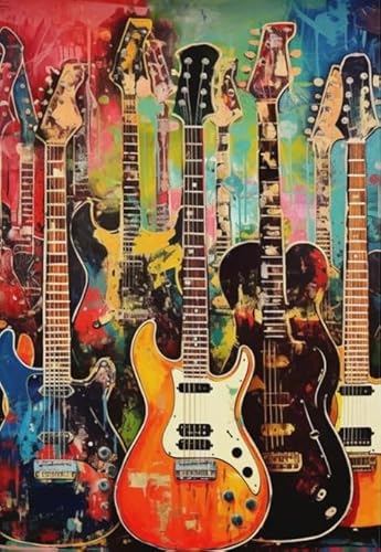 RUIYANMQ 1000 Pieces,Buntes Puzzle,Unregelmäßiges Puzzle Gifts,Abstract Guitars Posters,Herausforderungs Spielzeug Für Die Ganze Familie,Memory-Spiel Für Senioren,Wall Art Dx65Zp von RUIYANMQ