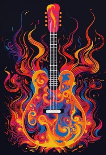 RUIYANMQ 1000 Pieces,Buntes Puzzle,Unregelmäßiges Puzzle Gifts,Abstract Guitars Posters,Herausforderungs Spielzeug Für Die Ganze Familie,Memory-Spiel Für Senioren,Wall Art Dx67Zp von RUIYANMQ
