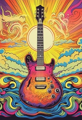 RUIYANMQ 1000 Pieces,Buntes Puzzle,Unregelmäßiges Puzzle Gifts,Abstract Guitars Posters,Herausforderungs Spielzeug Für Die Ganze Familie,Memory-Spiel Für Senioren,Wall Art Dx68Zp von RUIYANMQ