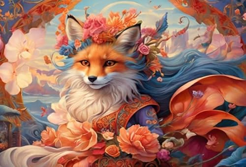 RUIYANMQ 1000 Pieces,Buntes Puzzle,Unregelmäßiges Puzzle Gifts,Animal Fox Posters,Adult Personalised Challenge Toys Irregular,Memory Game,Dx245Zp von RUIYANMQ