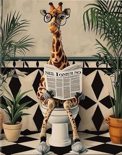 RUIYANMQ 1000 Pieces,Buntes Puzzle,Unregelmäßiges Puzzle Gifts,Art Funny Animals Reading Newspaper Posters,Gedächtnis Spiele Für Erwachsene,Family Fun Toys,Bathroom Decor,Dx103Zp von RUIYANMQ