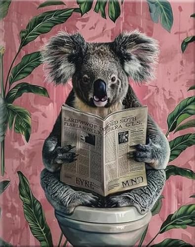 RUIYANMQ 1000 Pieces,Buntes Puzzle,Unregelmäßiges Puzzle Gifts,Art Funny Animals Reading Newspaper Posters,Gedächtnis Spiele Für Erwachsene,Family Fun Toys,Bathroom Decor,Dx112Zp von RUIYANMQ