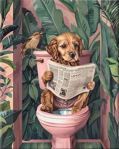 RUIYANMQ 1000 Pieces,Buntes Puzzle,Unregelmäßiges Puzzle Gifts,Art Funny Animals Reading Newspaper Posters,Gedächtnis Spiele Für Erwachsene,Family Fun Toys,Bathroom Decor,Dx115Zp von RUIYANMQ