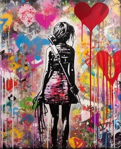 RUIYANMQ 1000 Pieces,Buntes Puzzle,Unregelmäßiges Puzzle Gifts,Banksyss Street Art Graffiti Painting,Buntes Herausforderungs Spielzeug Für Die Familie,Stressabbauspiel Für Erwachsene Dx176Zp von RUIYANMQ