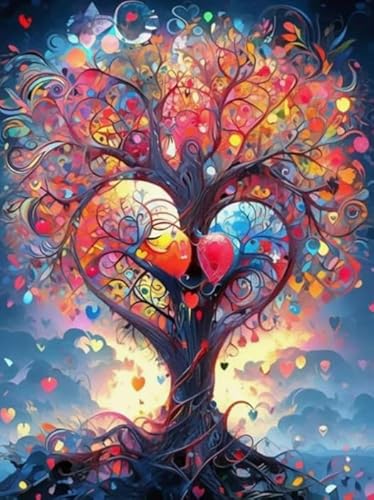 RUIYANMQ 1000 Pieces,Buntes Puzzle,Unregelmäßiges Puzzle Gifts,Colorful Abstract Tree Posters,Stressabbau-Spiele Für Die Familie,Lustiges Herausforderungs Spielzeug Für Erwachsene,Dx28Zp von RUIYANMQ
