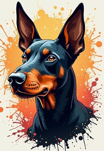 RUIYANMQ 1000 Pieces,Buntes Puzzle,Unregelmäßiges Puzzle Gifts,Dobermans Fog Oil Painting,Spielzeug Zur Stressreduzierung Für Die Familie,Herausforderungs Spiel Für Erwachsenes,Dx235Zp von RUIYANMQ