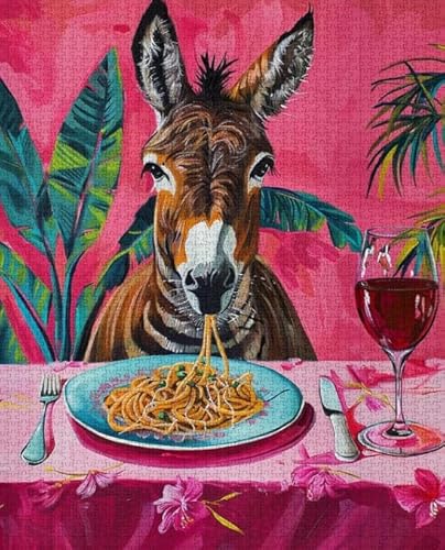 RUIYANMQ 1000 Pieces,Buntes Puzzle,Unregelmäßiges Puzzle Gifts,Funny Animals Eating Food,Lernspielzeug Für Erwachsene,Gedächtnis- Und Wahrnehmungs Spiele Für Ältere Menschen,Jigsaw Dx88Zp von RUIYANMQ