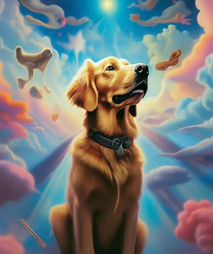 RUIYANMQ 1000 Pieces,Buntes Puzzle,Unregelmäßiges Puzzle Gifts,Goldens Retrievers,Abstract Art,Lustige Gedächtnis- Und Wahrnehmungs Spiele,Stressabbau-Spielzeug Für Die Familie,Dx239Zp von RUIYANMQ